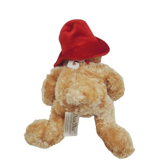 Dan Dee Collector Choice Fuzzy Teddy Bear Plush Red Hat Rose Stuffed Animal 10" - Picture 6 of 7